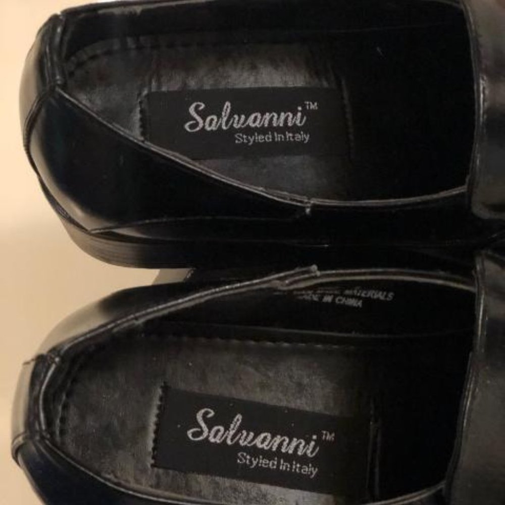 SALVANNI BLACK LEATHER SHOES